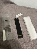 Coach Black Leather Bookmark Gold Logo New With Tags