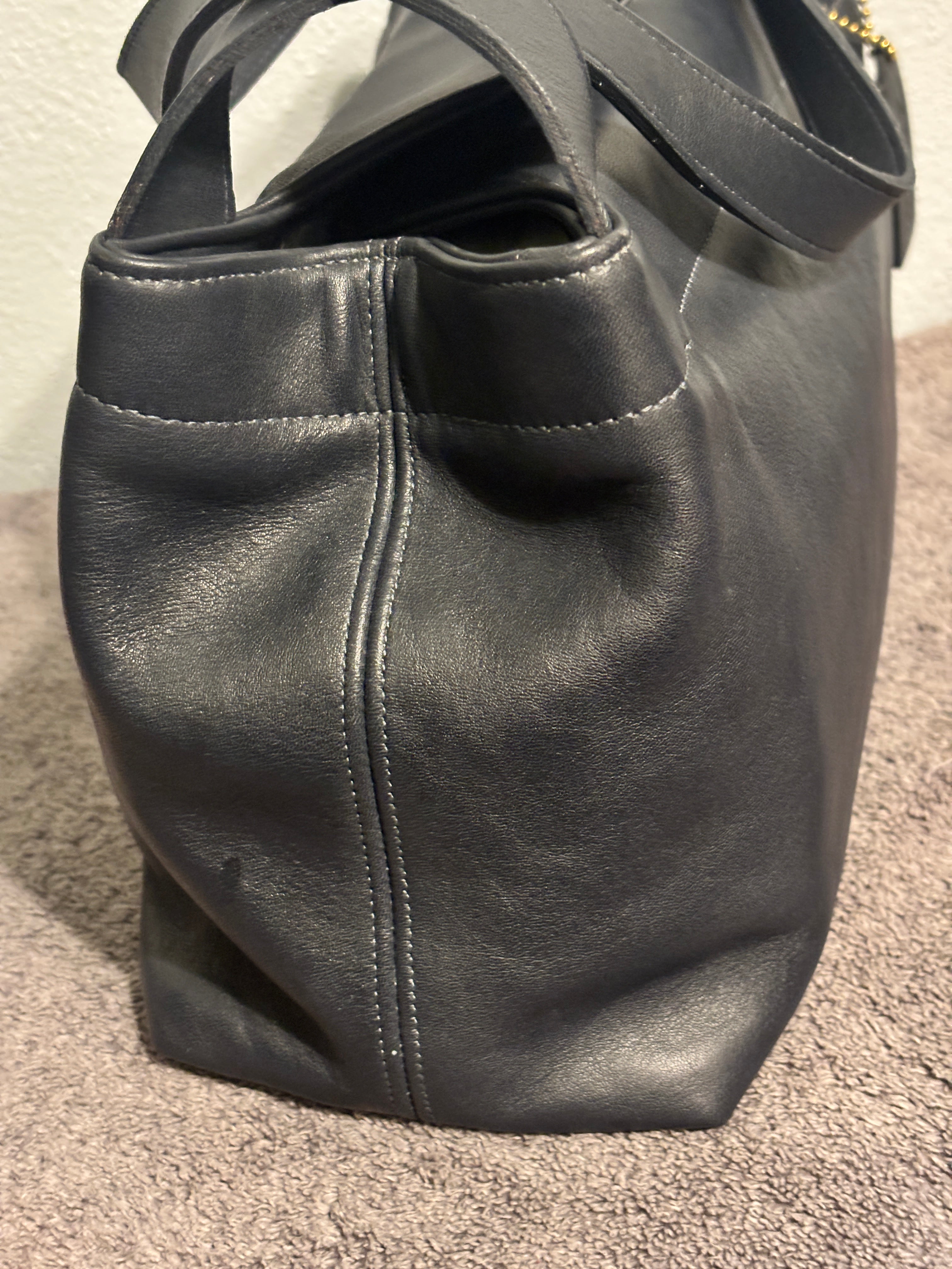 Vintage Coach 4117 Terrace Bag Navy Blue Leather Made in USA