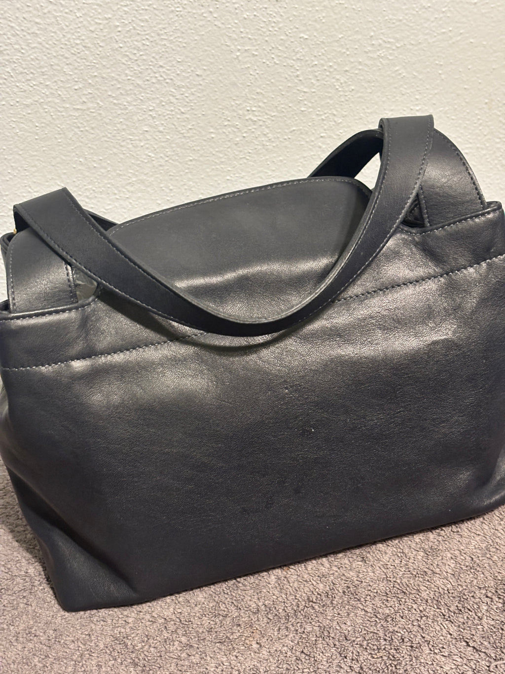 Vintage Coach 4117 Terrace Bag Navy Blue Leather Made in USA