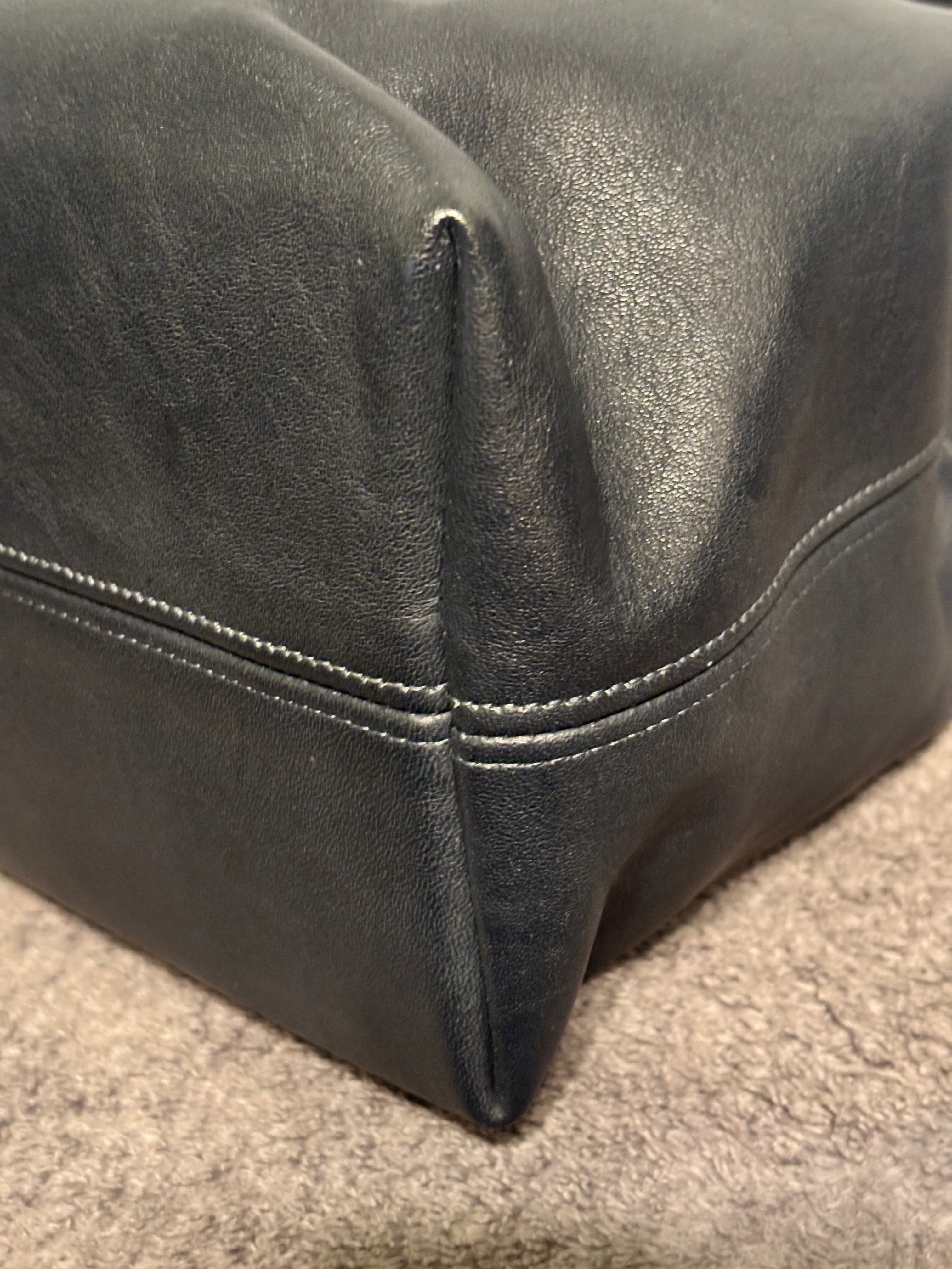 Vintage Coach 4117 Terrace Bag Navy Blue Leather Made in USA