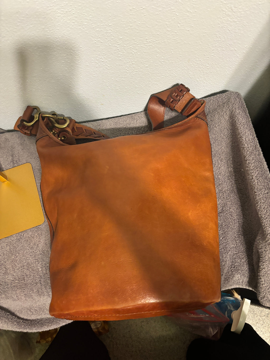 Coach Bleecker XL Leather Duffle Bag 11423 Brown with Tattersall Lining