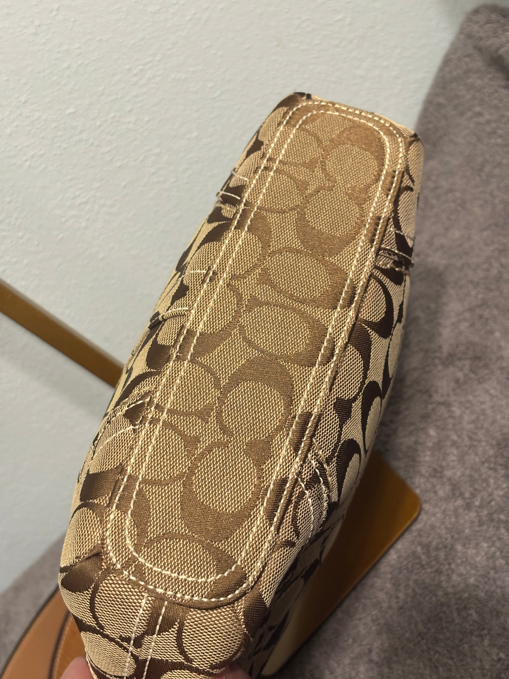 Coach Legacy Signature Medium Duffle Crossbody Bag 10403 Khaki Gold-2006