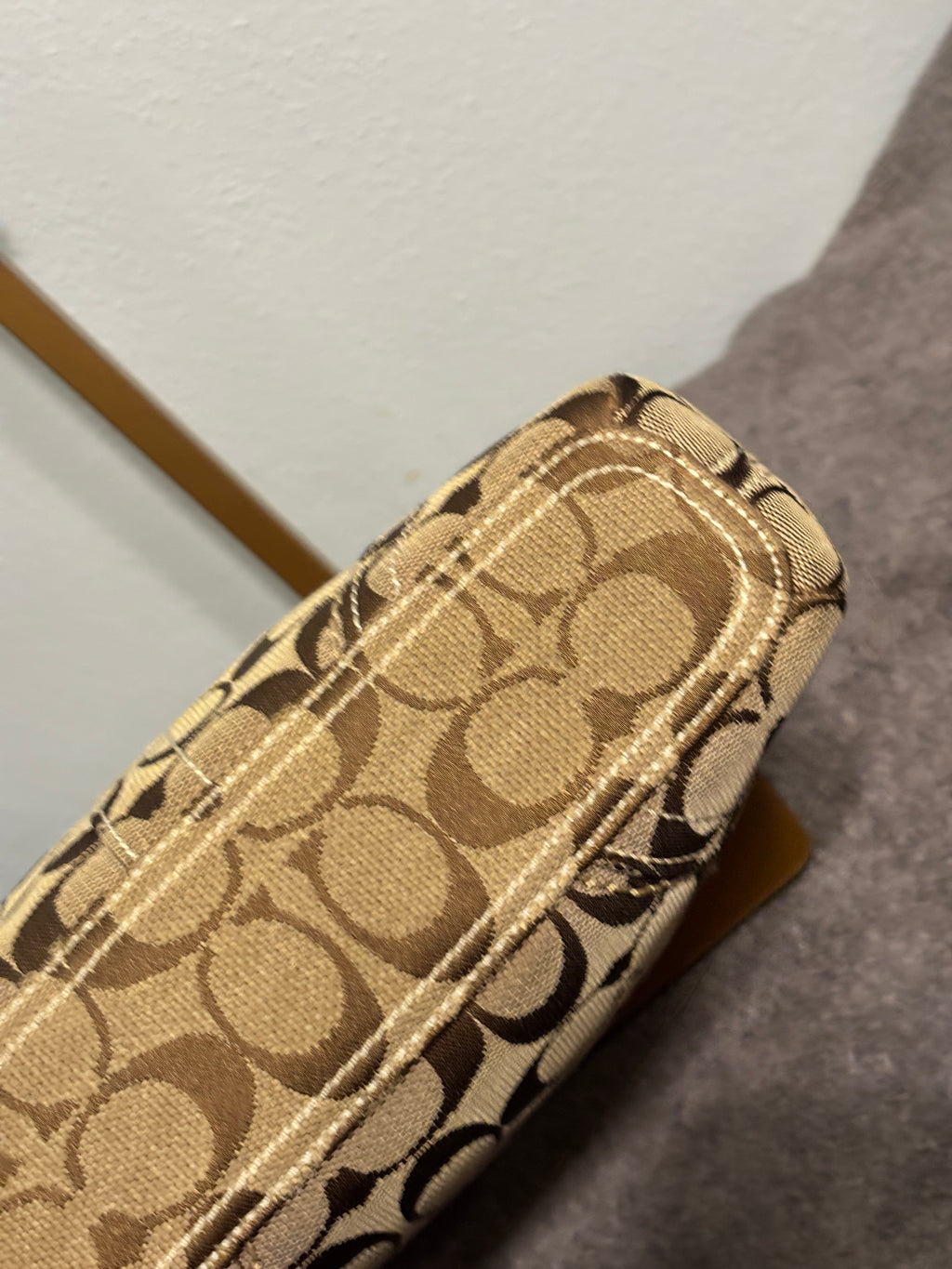 Coach Legacy Signature Medium Duffle Crossbody Bag 10403 Khaki Gold-2006