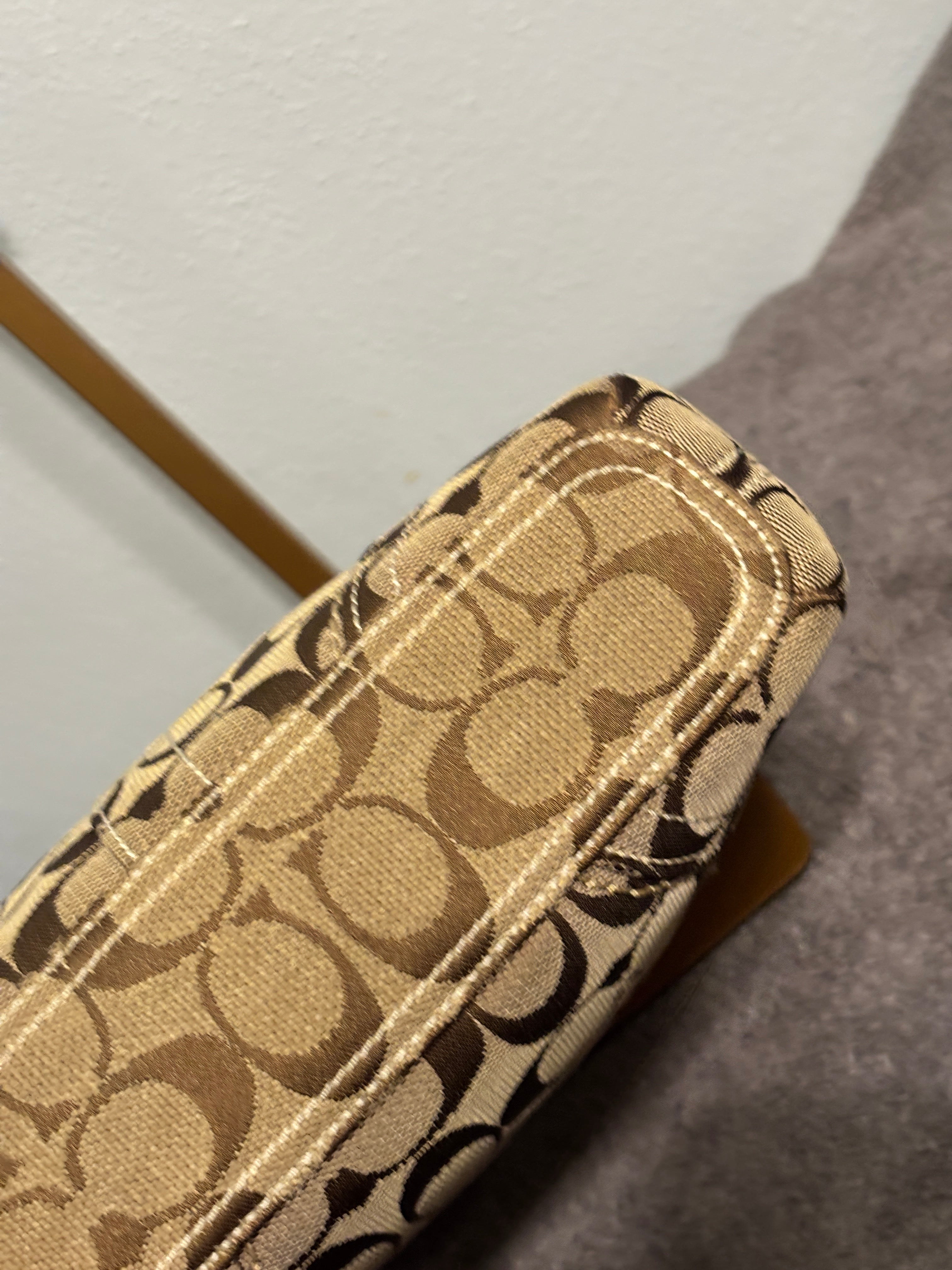 Coach Legacy Signature Medium Duffle Crossbody Bag 10403 Khaki Gold-2006