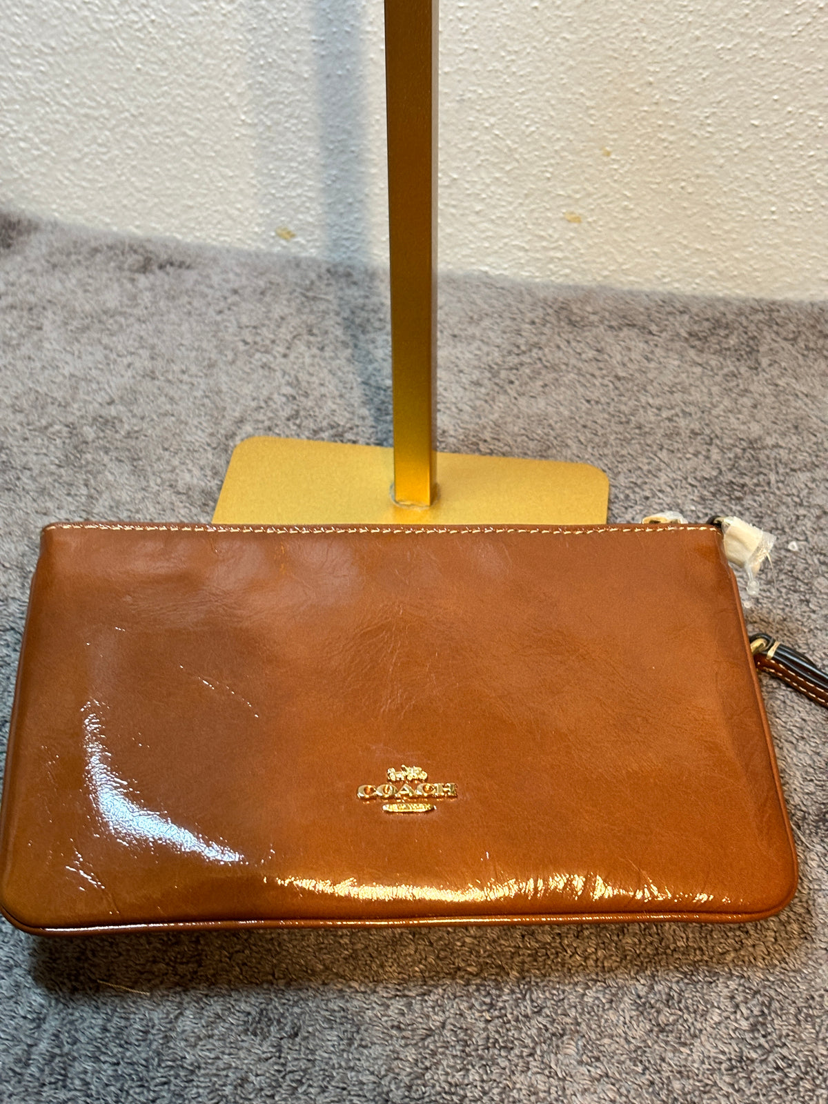 NWT Coach Ashton Wristlet CDY08 Gold Redwood Multi Patchwork Leather