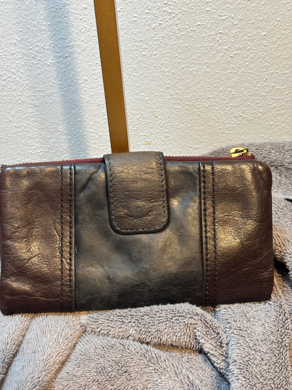 Fossil Tri-Tone Leather Long Wallet Organizer Lamb/Cow Hide