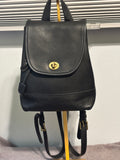Vintage Coach 9960 Black Leather Daypack Backpack Turnlock Costa Rica 2001