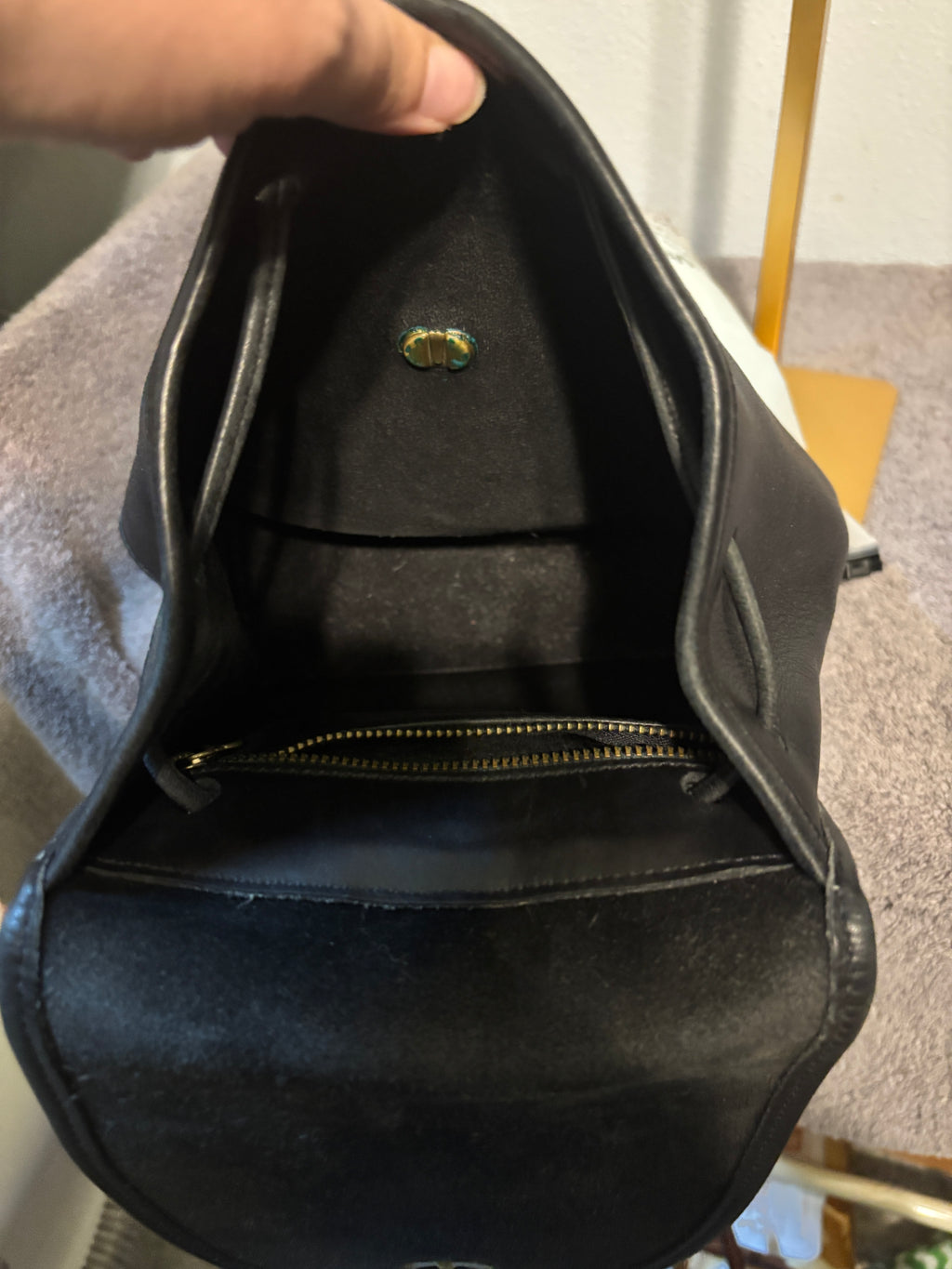 Vintage Coach 9960 Black Leather Daypack Backpack Turnlock Costa Rica 2001