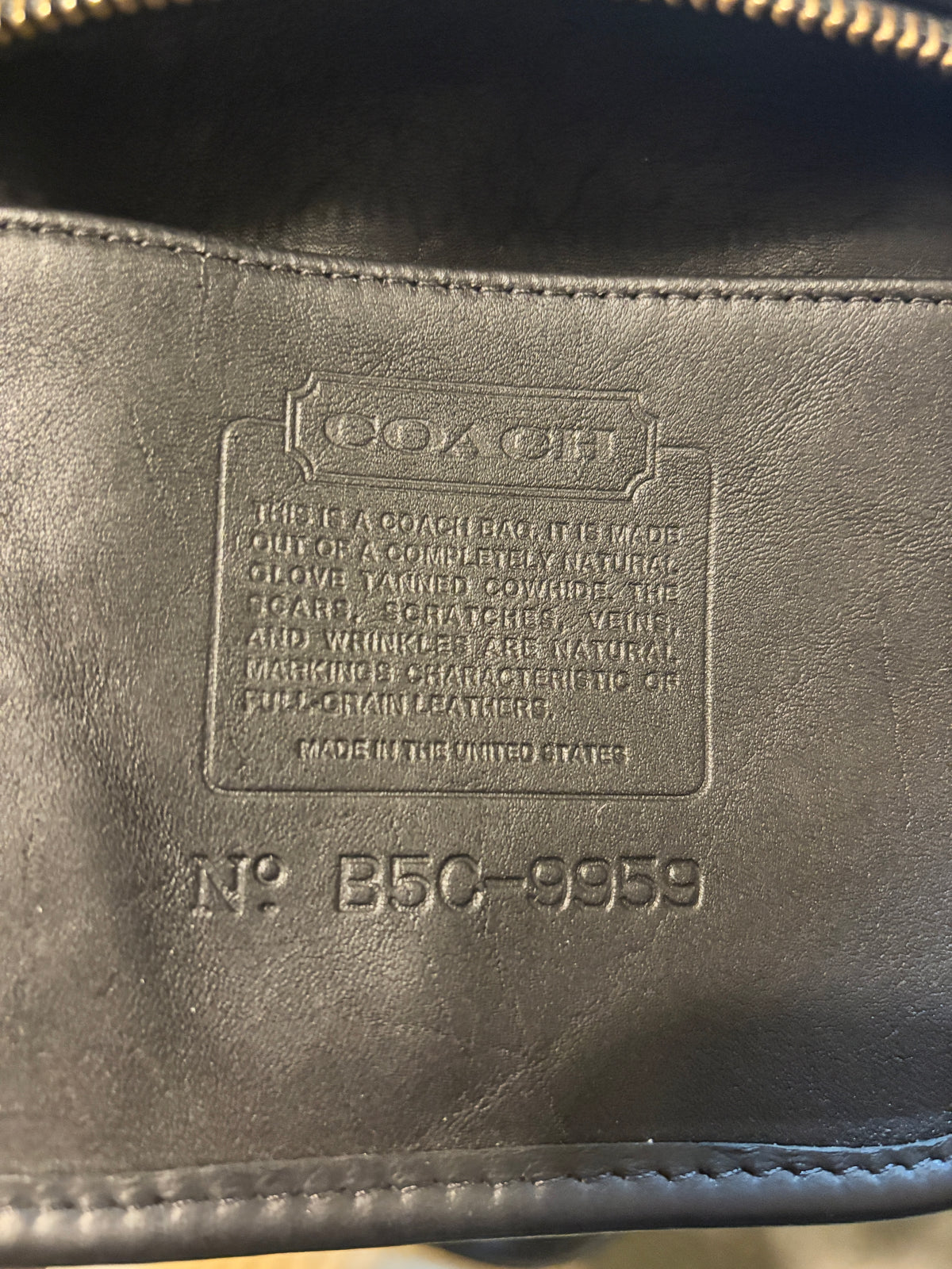 Vintage Coach Mini Pelham 9959 Black Leather Satchel Bag USA 1995