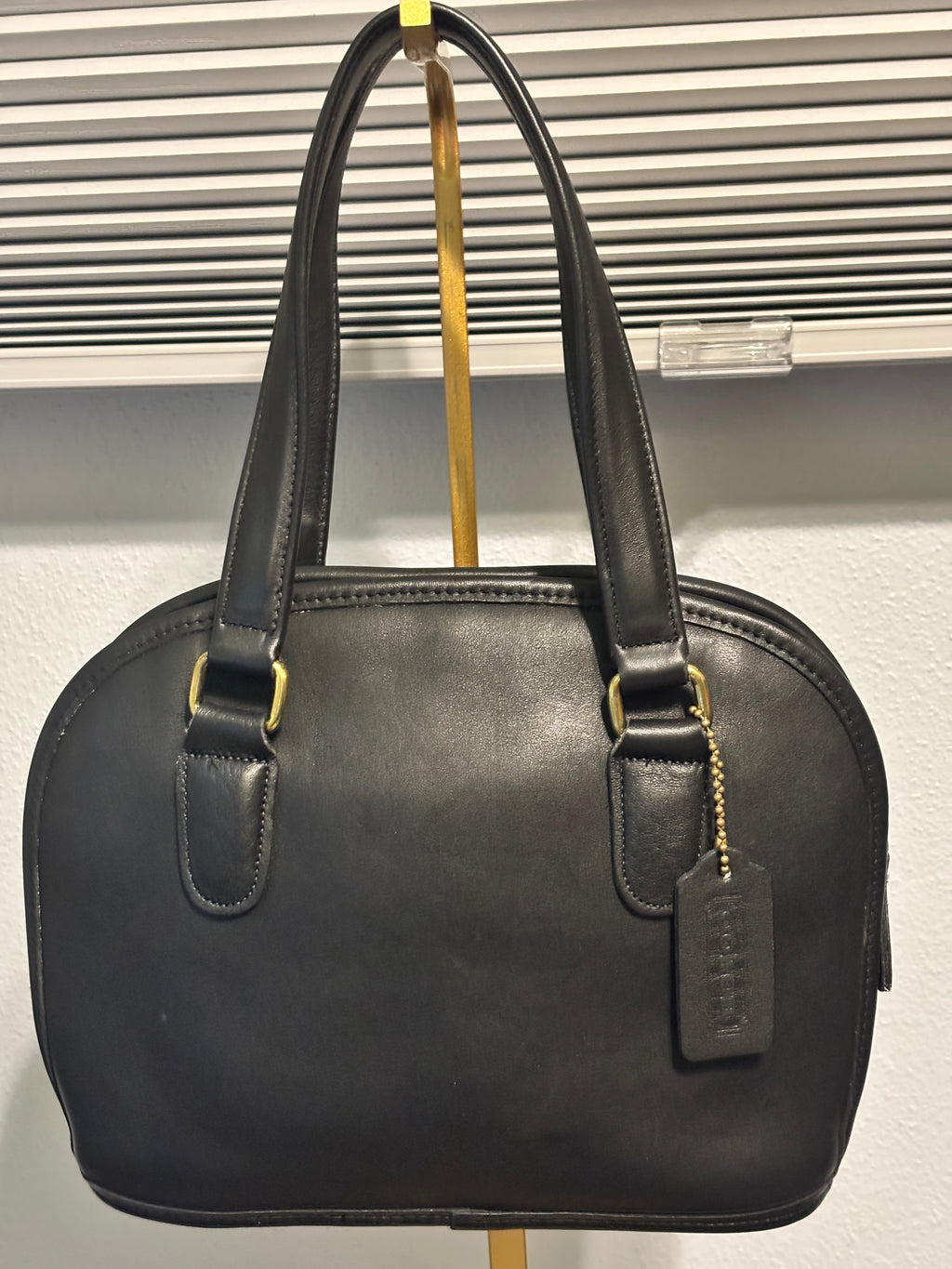 Vintage Coach Mini Pelham 9959 Black Leather Satchel Bag USA 1995