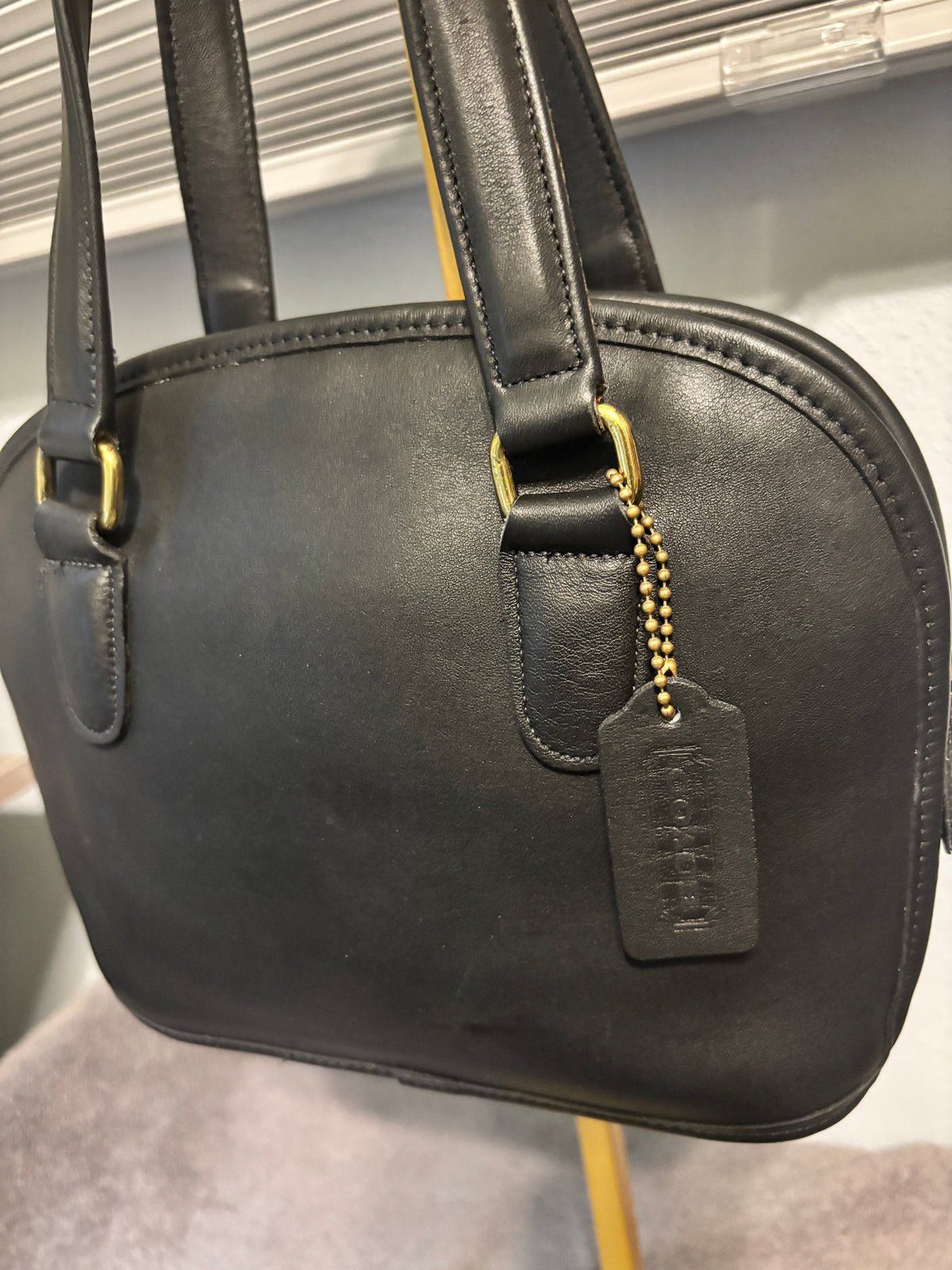 Vintage Coach Mini Pelham 9959 Black Leather Satchel Bag USA 1995