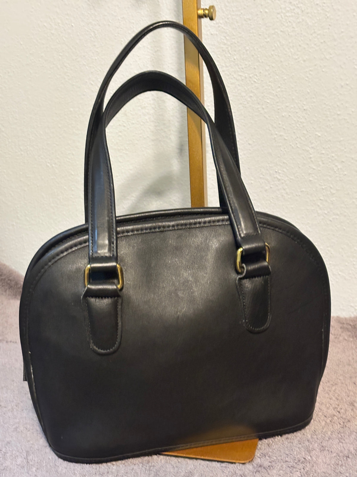 Vintage Coach Mini Pelham 9959 Black Leather Satchel Bag USA 1995
