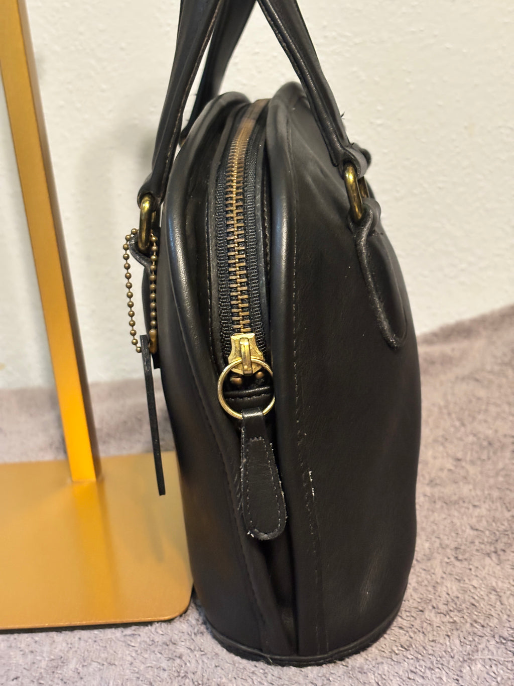 Vintage Coach Mini Pelham 9959 Black Leather Satchel Bag USA 1995