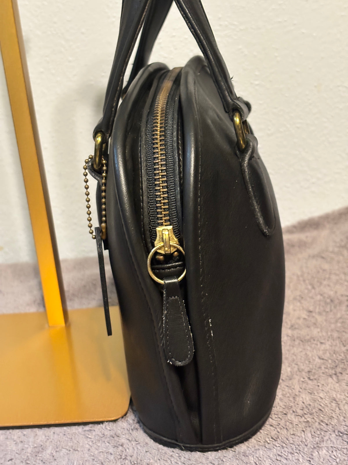 Vintage Coach Mini Pelham 9959 Black Leather Satchel Bag USA 1995