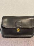 Vintage Coach 9832 Black Leather Turnlock Clutch Wristlet USA 1997