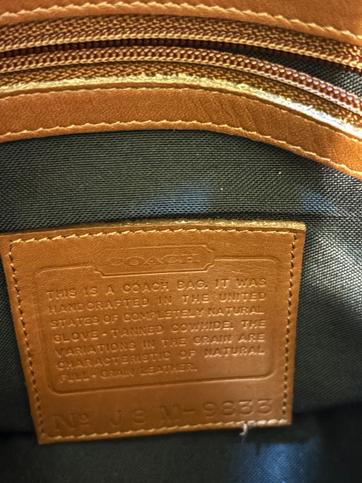 Vintage Coach 9833 British Tan Leather International Clutch Wristlet USA 1998