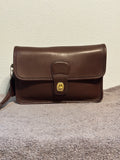 Vintage Coach 9832 Mahogany Leather Turnlock Clutch Wristlet Costa Rica 1999