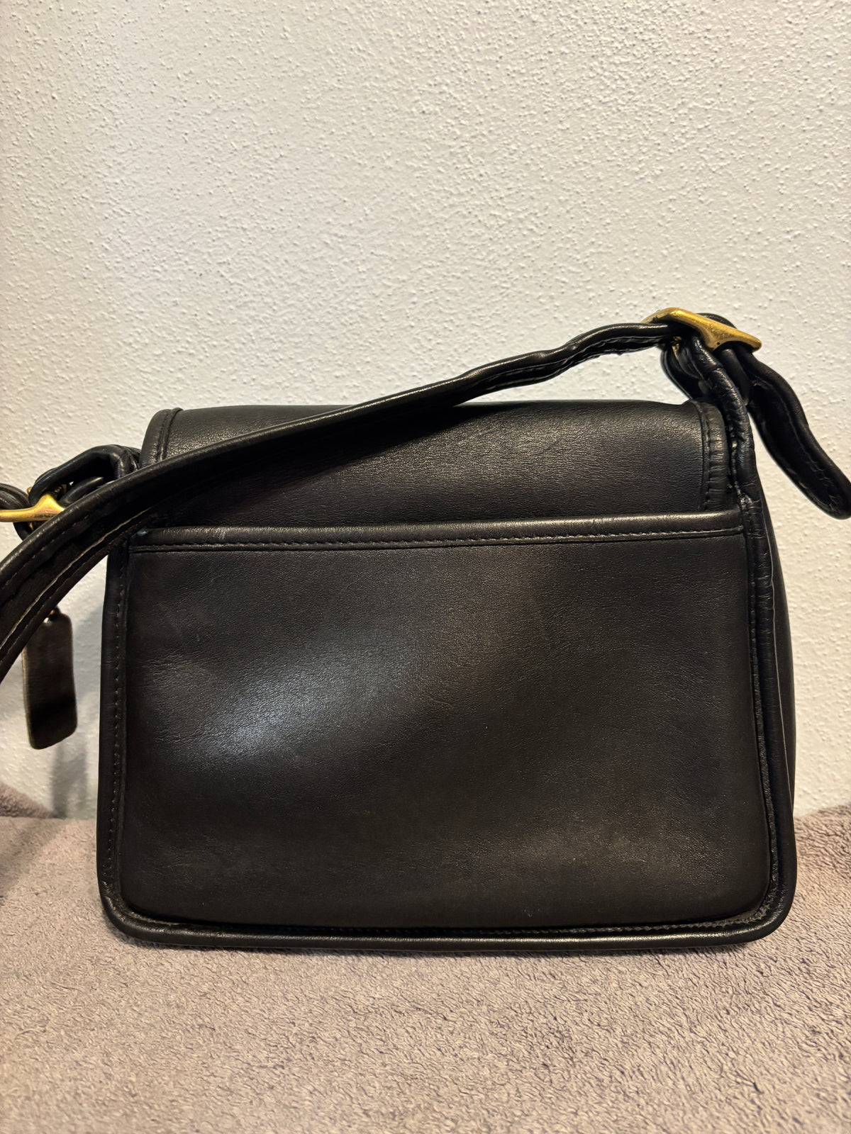 Vintage Coach Rambler’s Legacy 9061 Black Leather Crossbody Bag USA