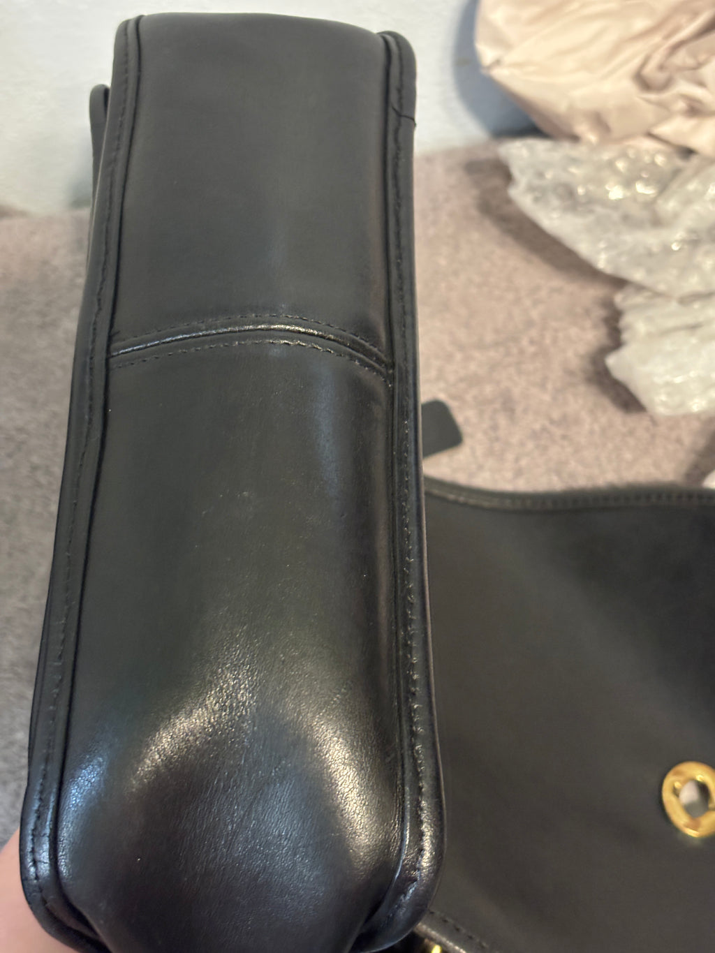 Vintage Coach Rambler’s Legacy 9061 Black Leather Crossbody Bag USA
