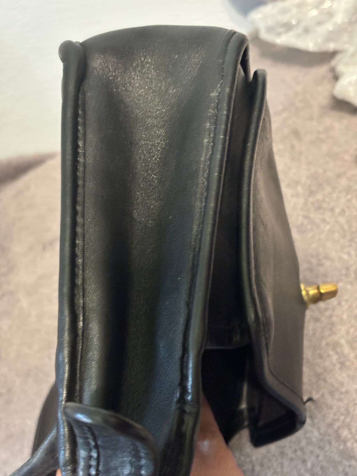 Vintage Coach Rambler’s Legacy 9061 Black Leather Crossbody Bag USA