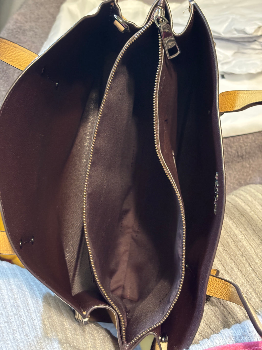 Coach Charlie Carryall Whipstitch Colorblock Almond Cream 69609 Crossbody