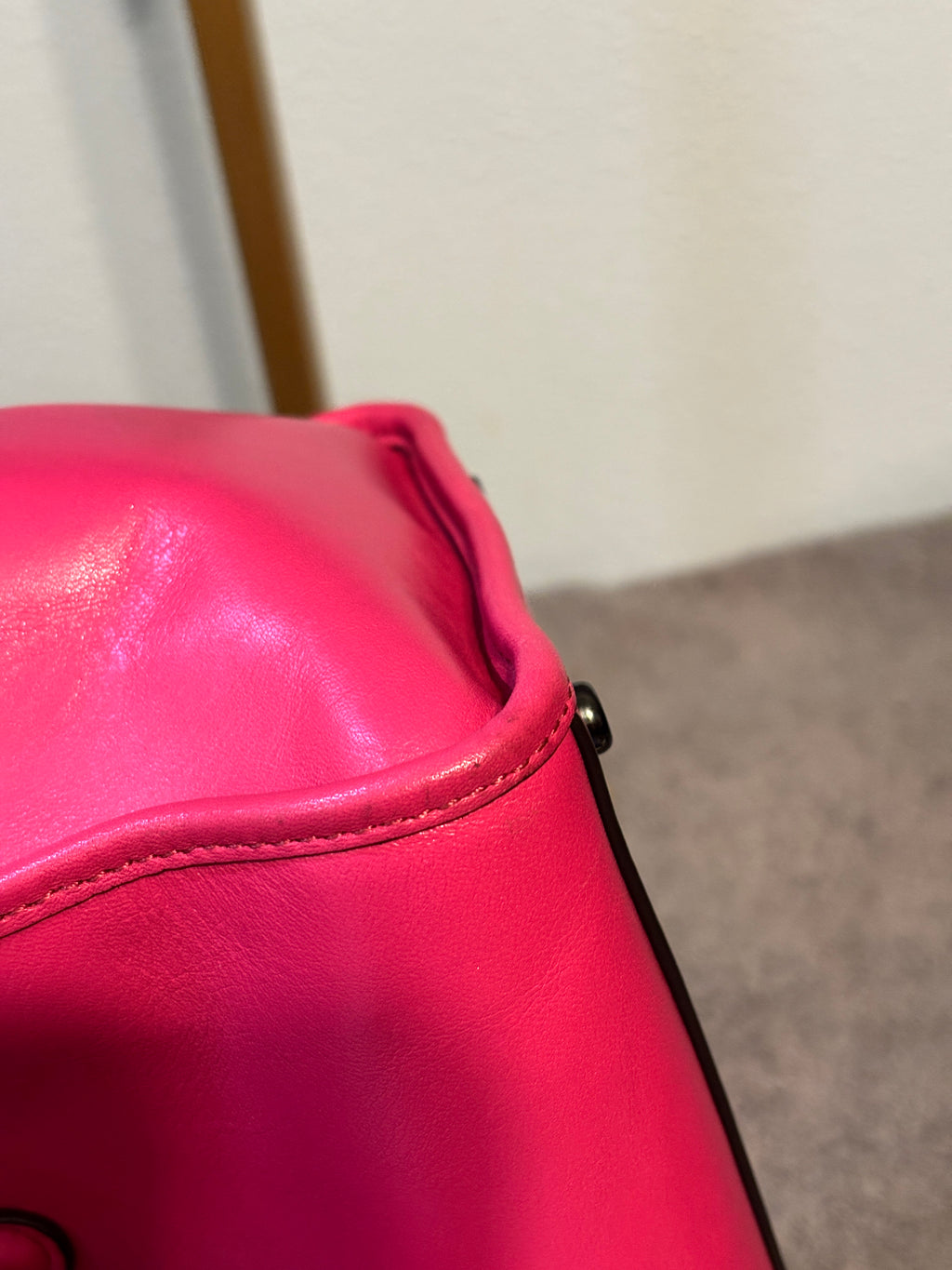 Coach Mini Crosby Carryall Dahlia Pink Floral Rivets 37707 Crossbody