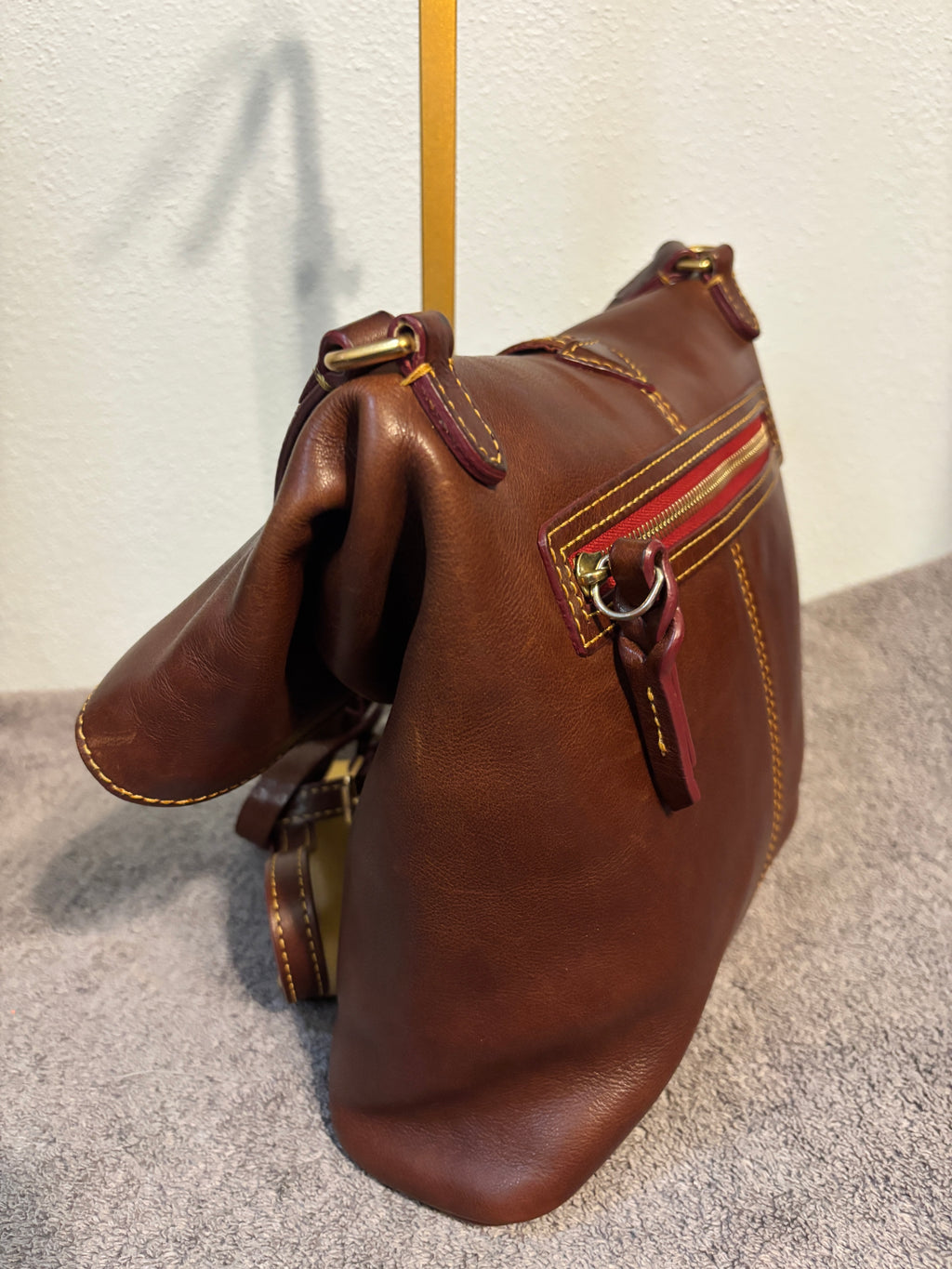 Dooney Bourke Florentine Medium Toggle Crossbody Brown Tmoro Leather
