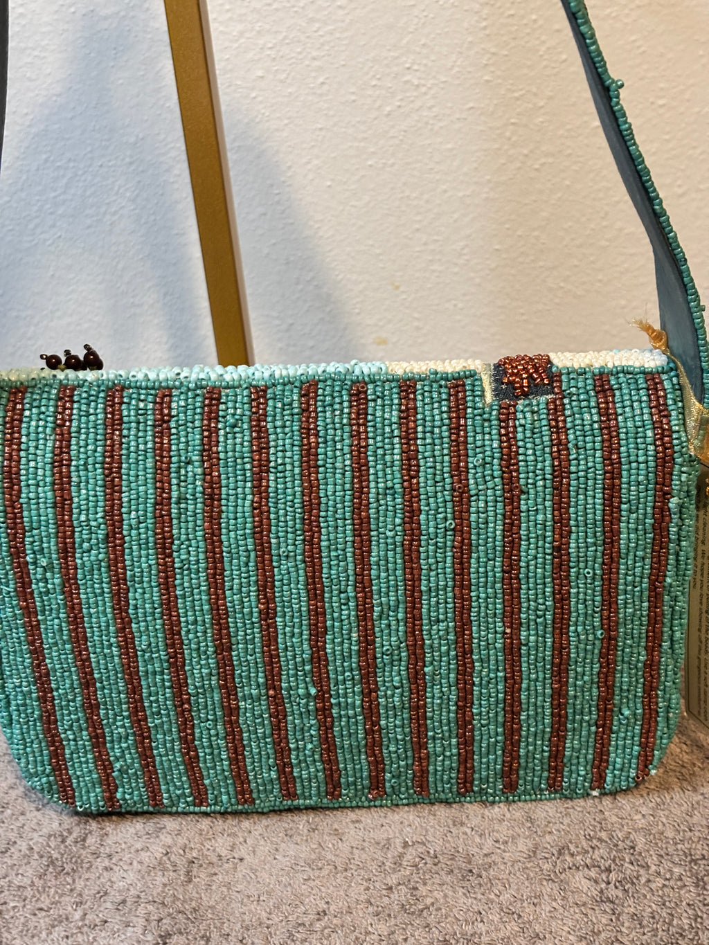 NWT Handmade Las Vegas Nevada Beaded Crossbody Bag From India