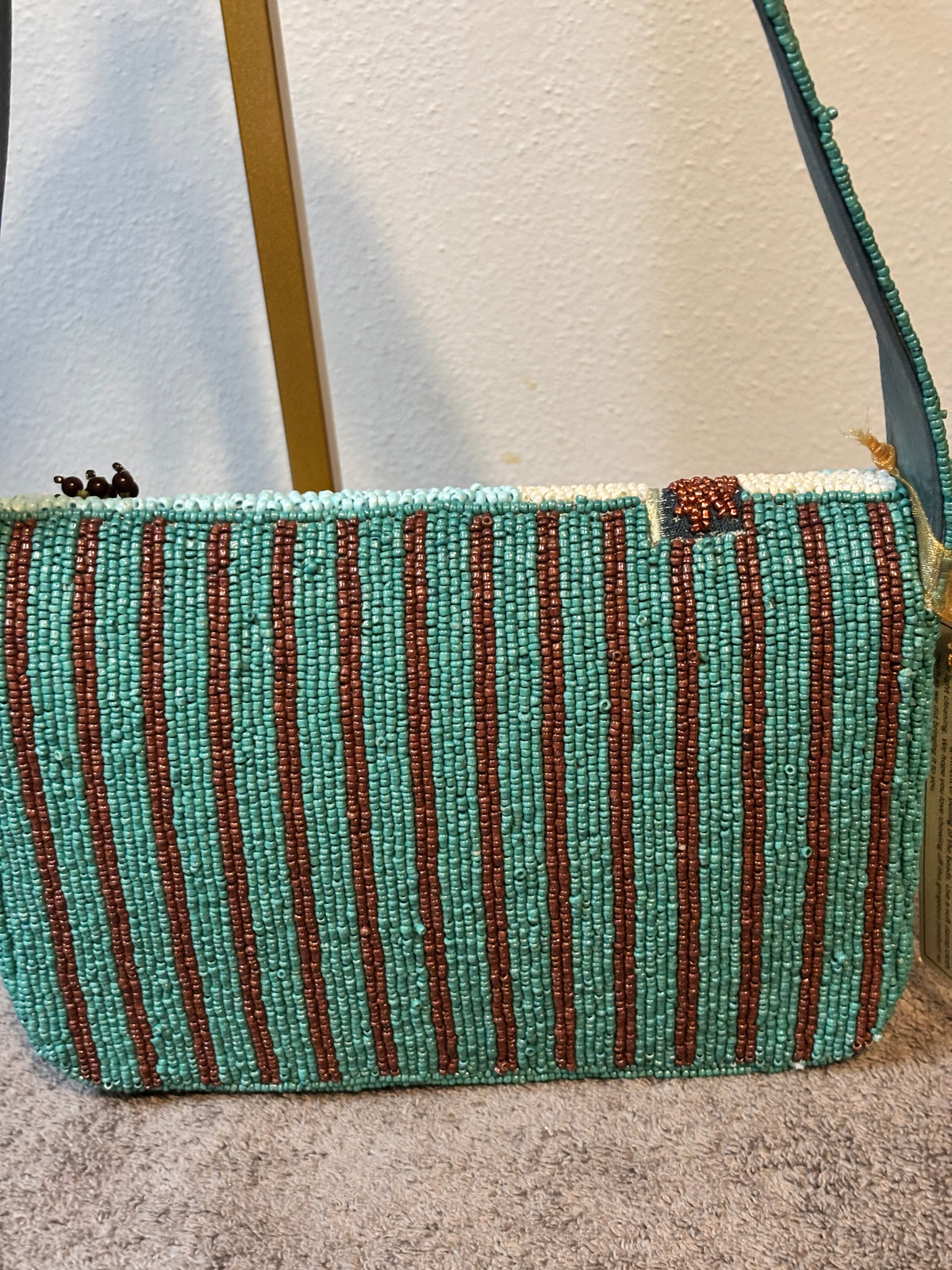 NWT Handmade Las Vegas Nevada Beaded Crossbody Bag From India