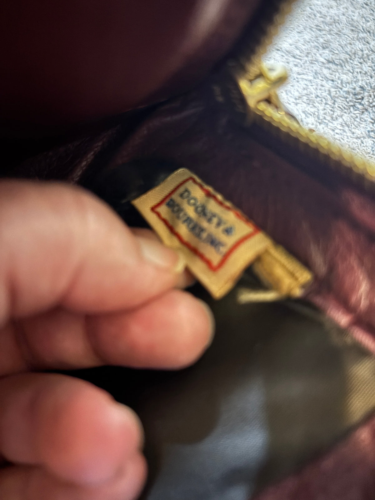 Dooney & Bourke Burgundy Leather Double Zip Camera Bag Crossbody