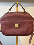 Dooney & Bourke Burgundy Leather Double Zip Camera Bag Crossbody