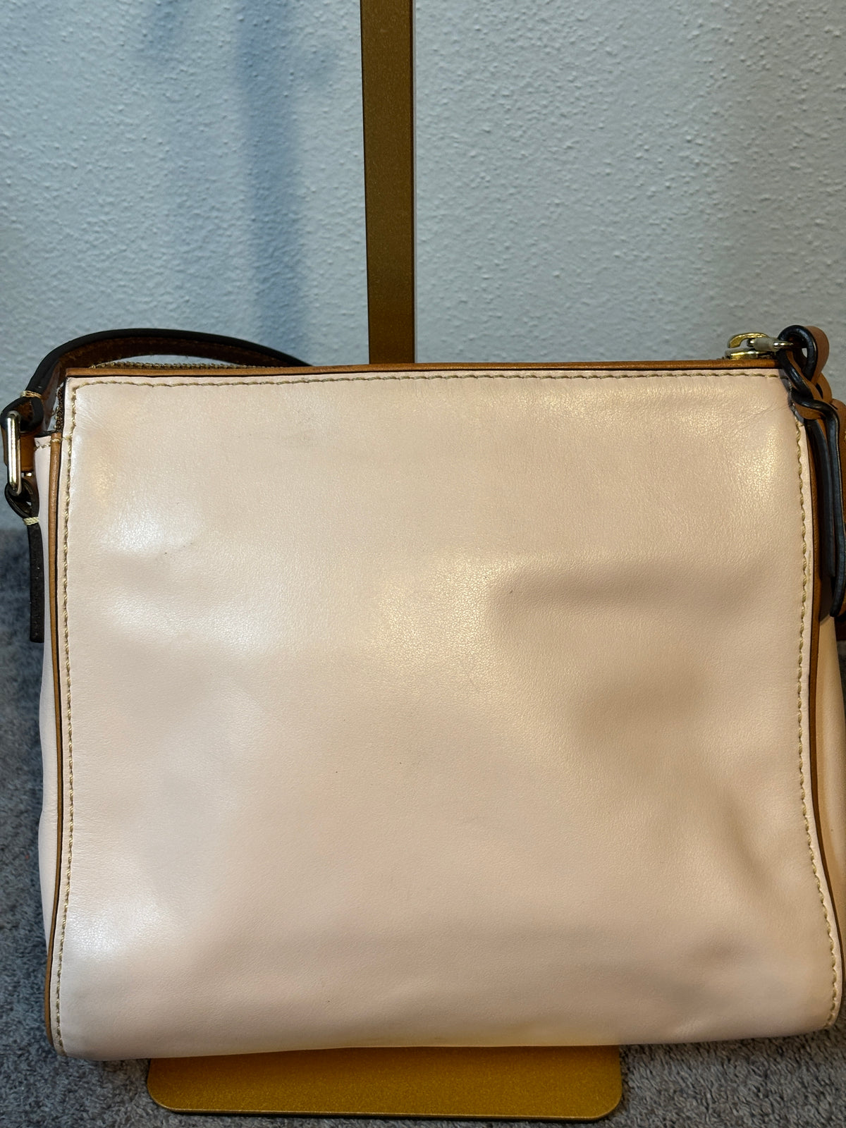 Dooney & Bourke Pale Pink Blush Leather Double Zip Crossbody Bag