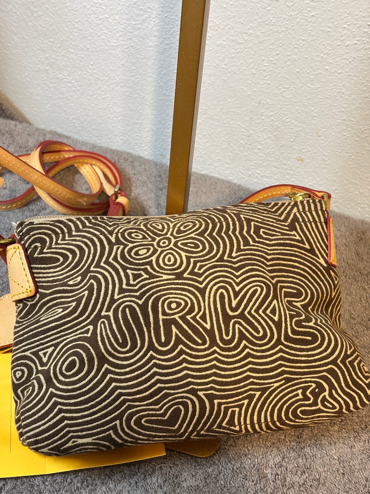 NWT Dooney & Bourke Brown Signature Fabric Crossbody Pouchette 5W299 G7