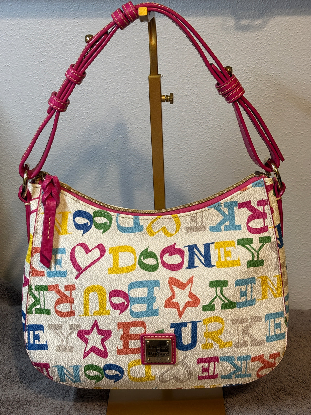 Dooney & Bourke Multicolor Doodle Signature Mini Hobo Shoulder Bag