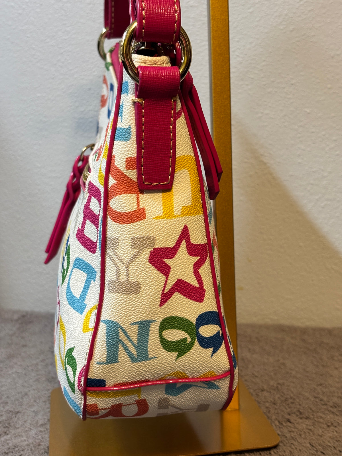 Dooney & Bourke Multicolor Doodle Signature Mini Hobo Shoulder Bag