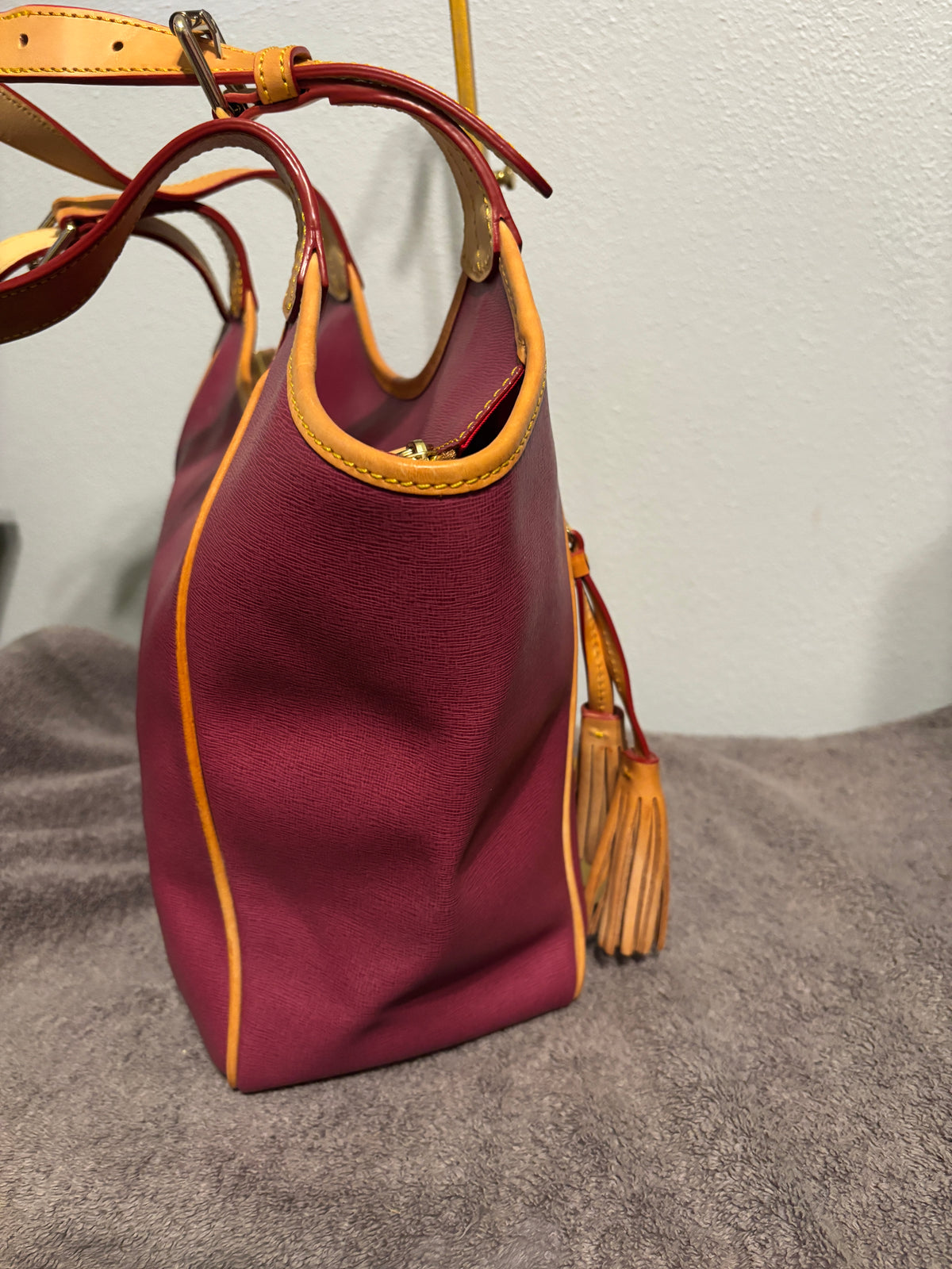 Dooney and Bourke Maddie Saffiano Violet Tote Matching Wallet
