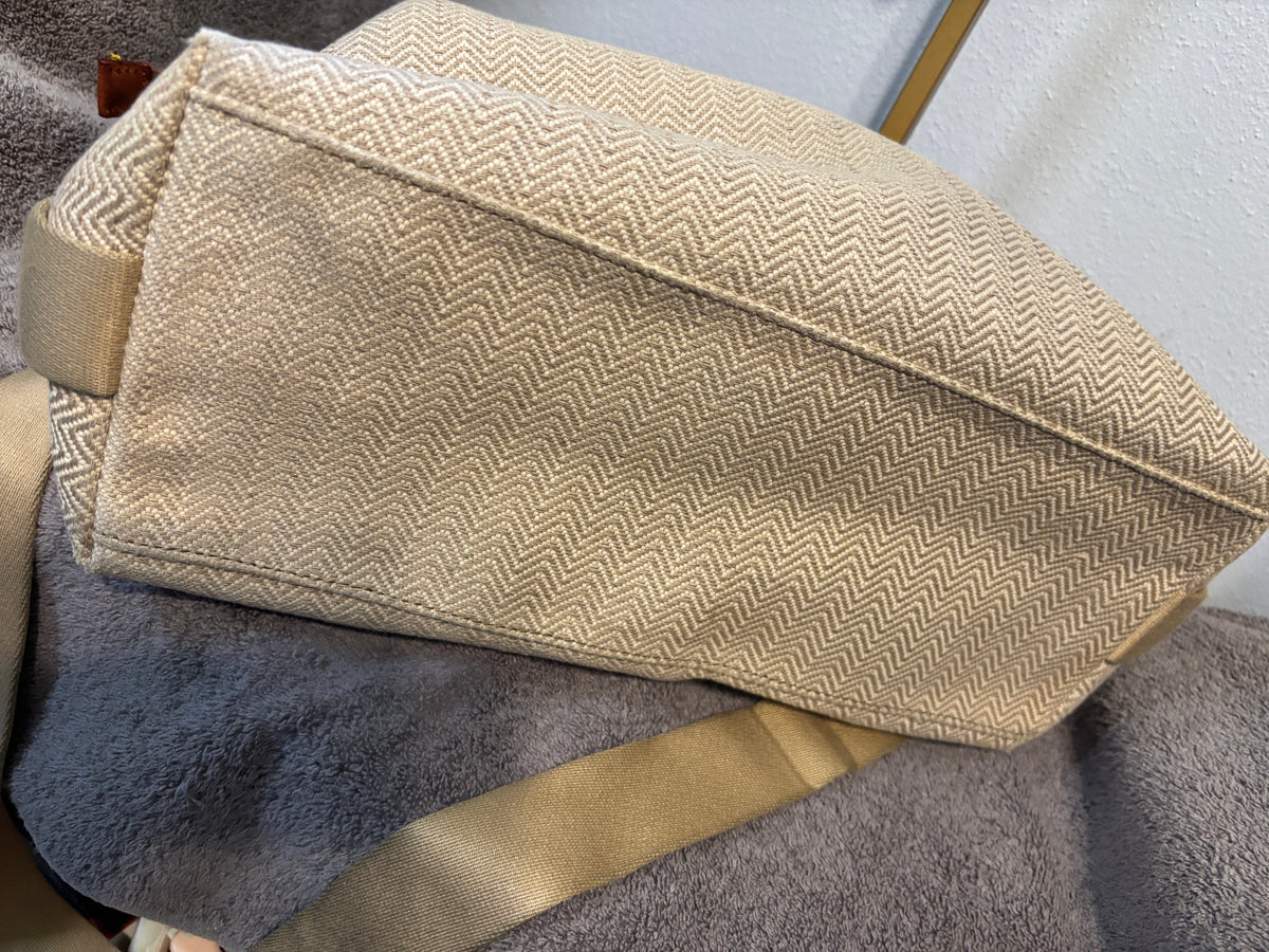 Dooney and Bourke Large Chevron Canvas Satchel Florentine Leather