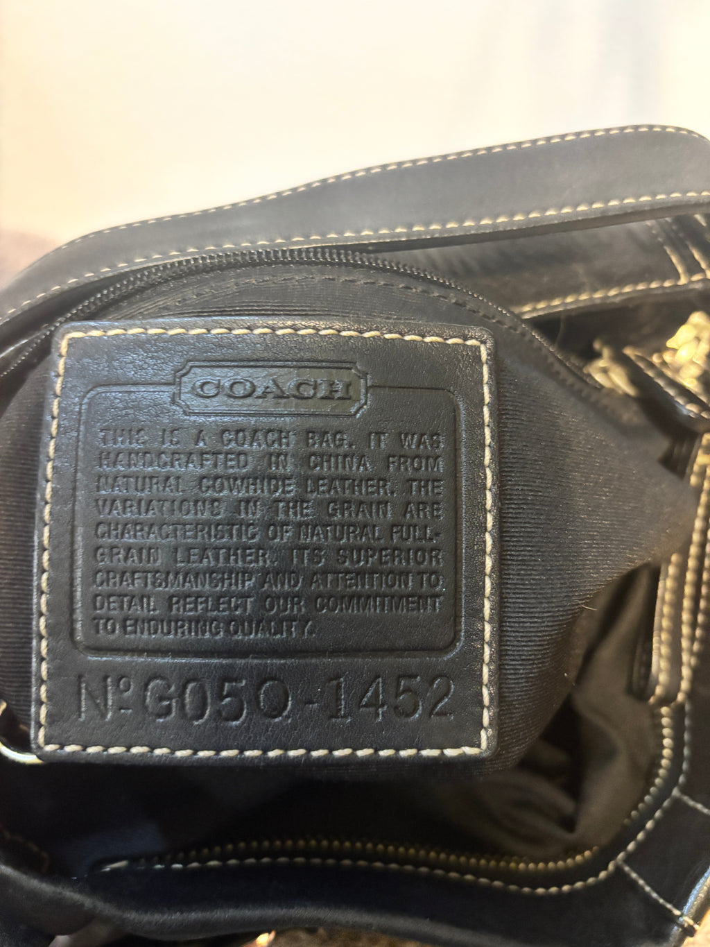 Coach 6050 Black Leather Hobo Bucket Shoulder Crossbody Bag Silver Hardware