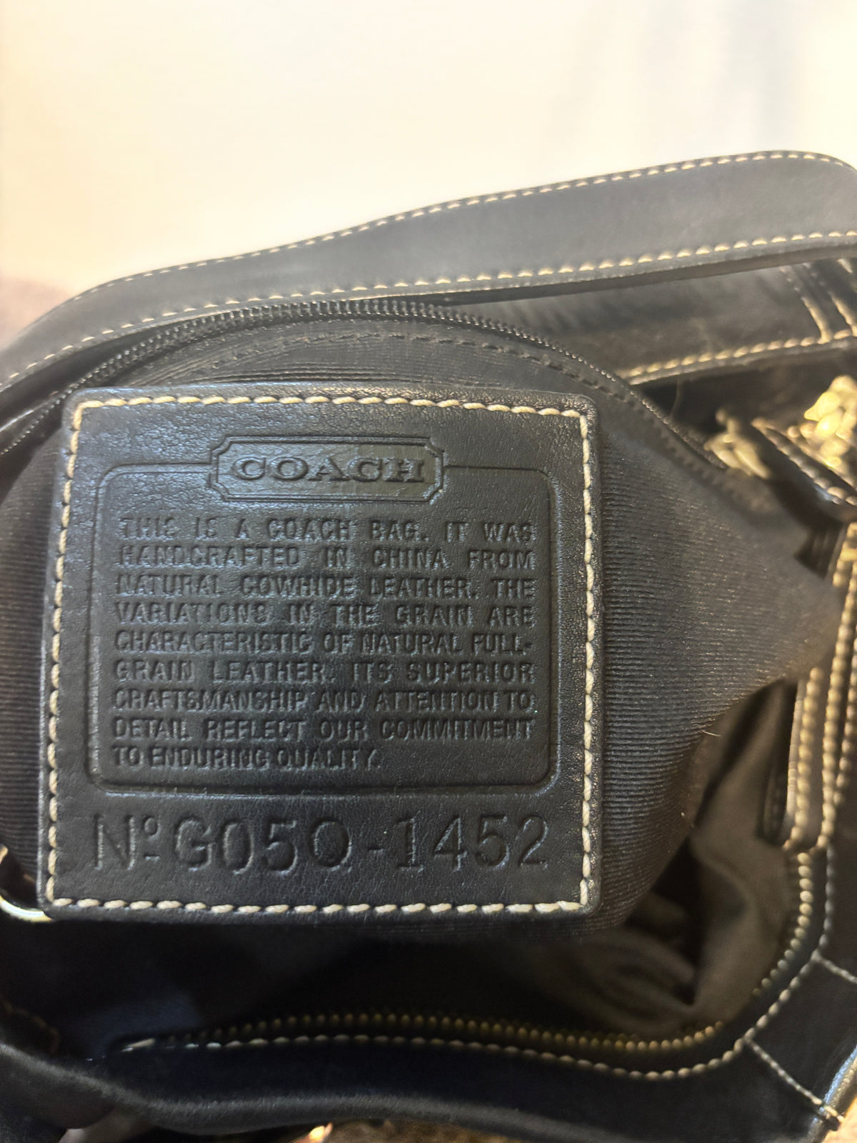 Coach 6050 Black Leather Hobo Bucket Shoulder Crossbody Bag Silver Hardware