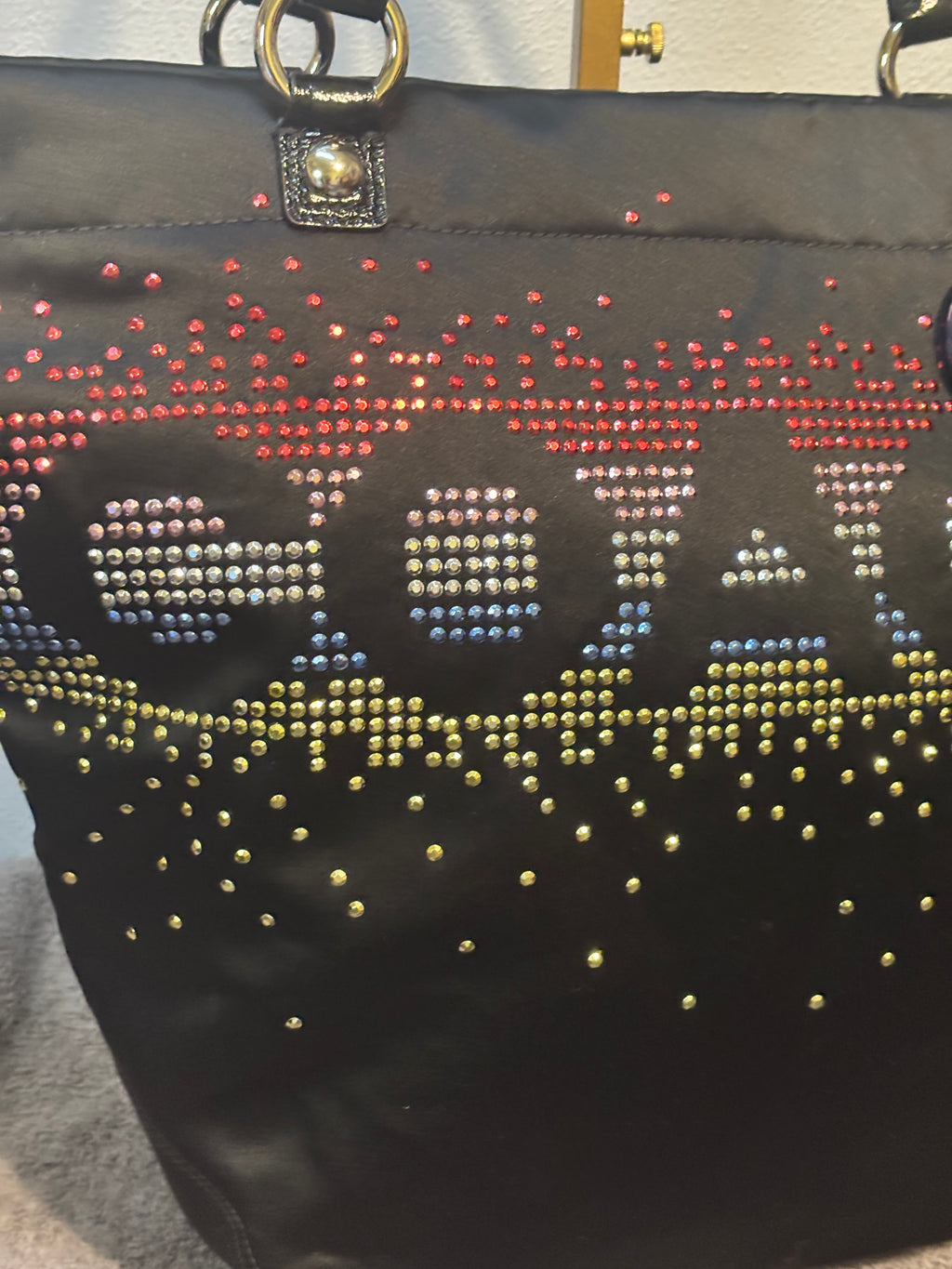 Coach Poppy Limited Edition Holiday Rhinestone Glam Tote Black F17144