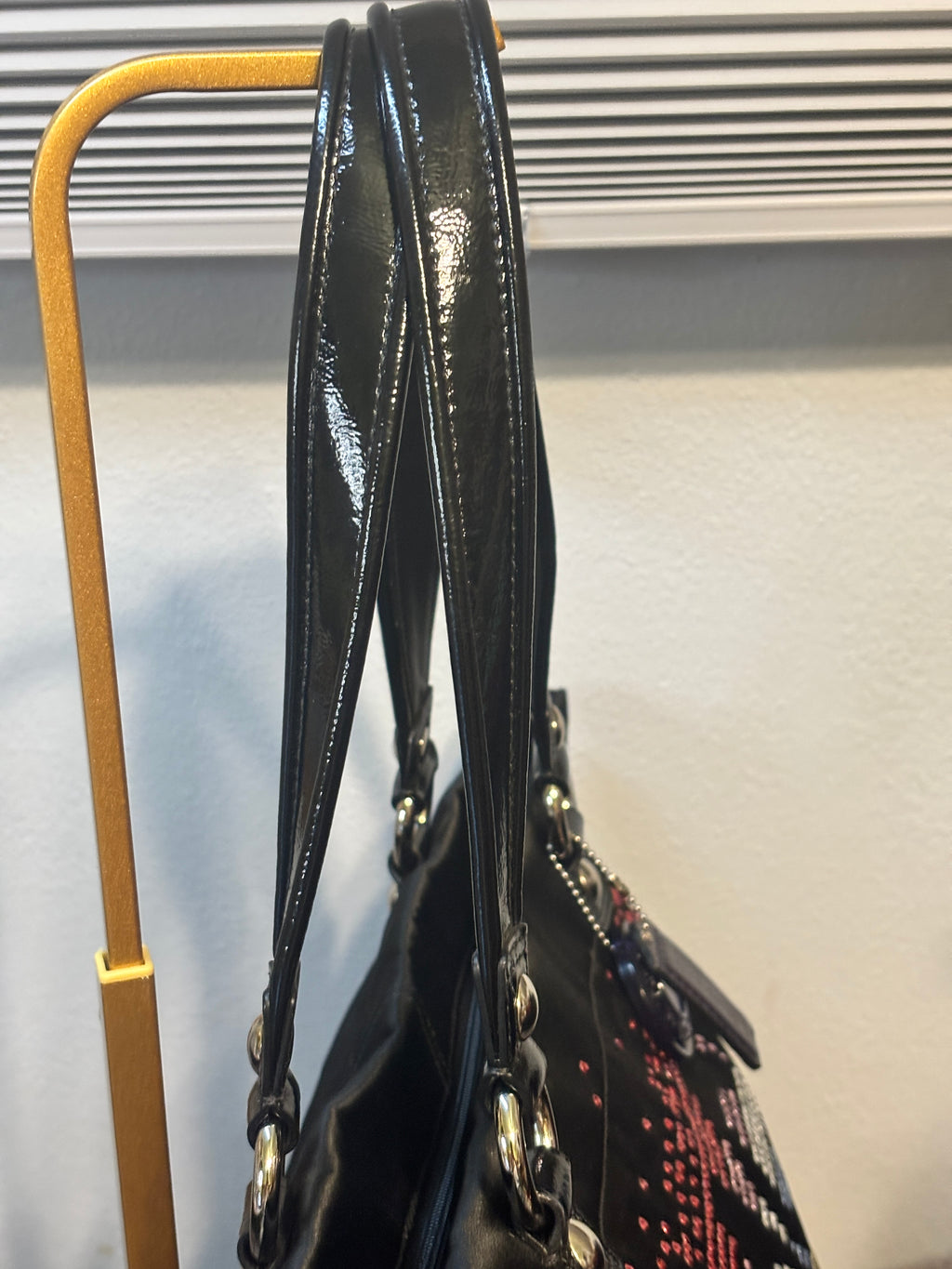 Coach Poppy Limited Edition Holiday Rhinestone Glam Tote Black F17144