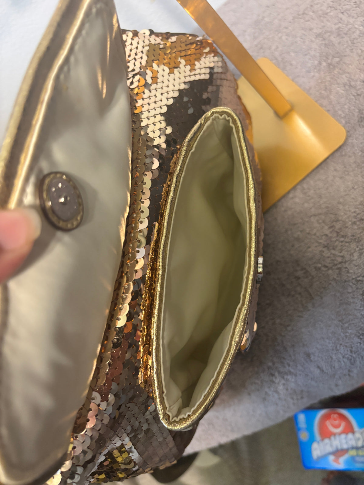 Rare Coach Poppy Sequin Groovy Spotlight Gold 3-Way Bag 15381