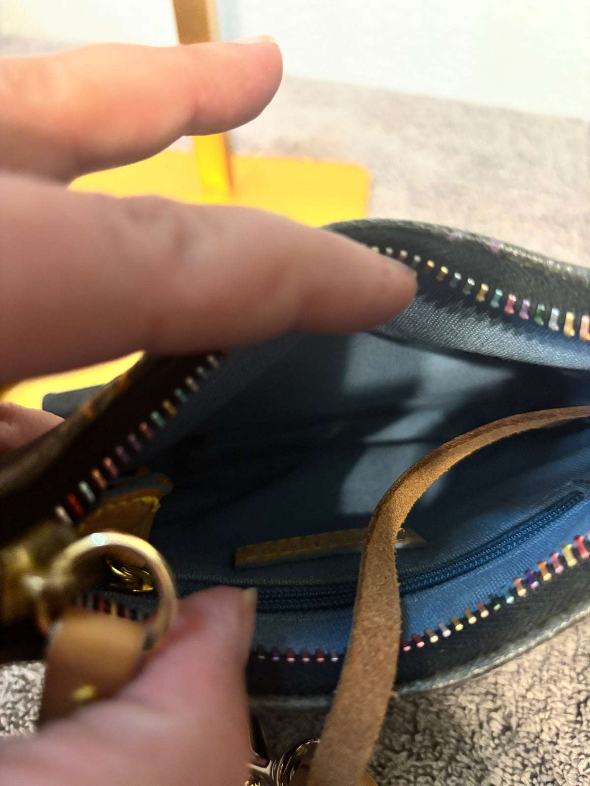 Dooney and Bourke Bitsy Micro Purse Black Multicolor DB Logo Shoulder Bag