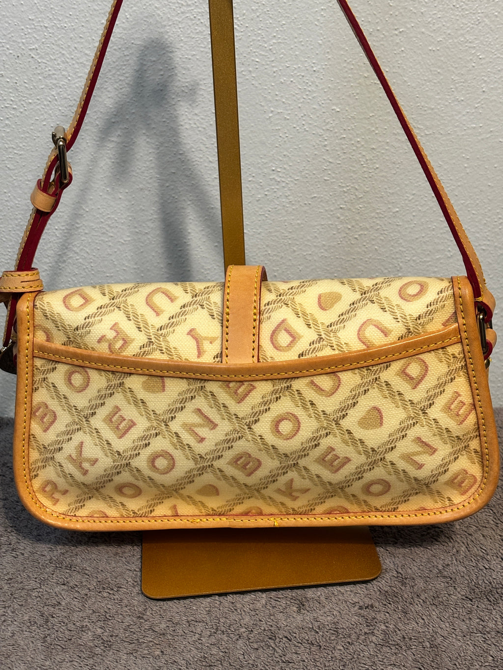 💗✨ DOONEY and BOURKE Signature Monogram Shoulder Bag | Heart Charm 💛👜