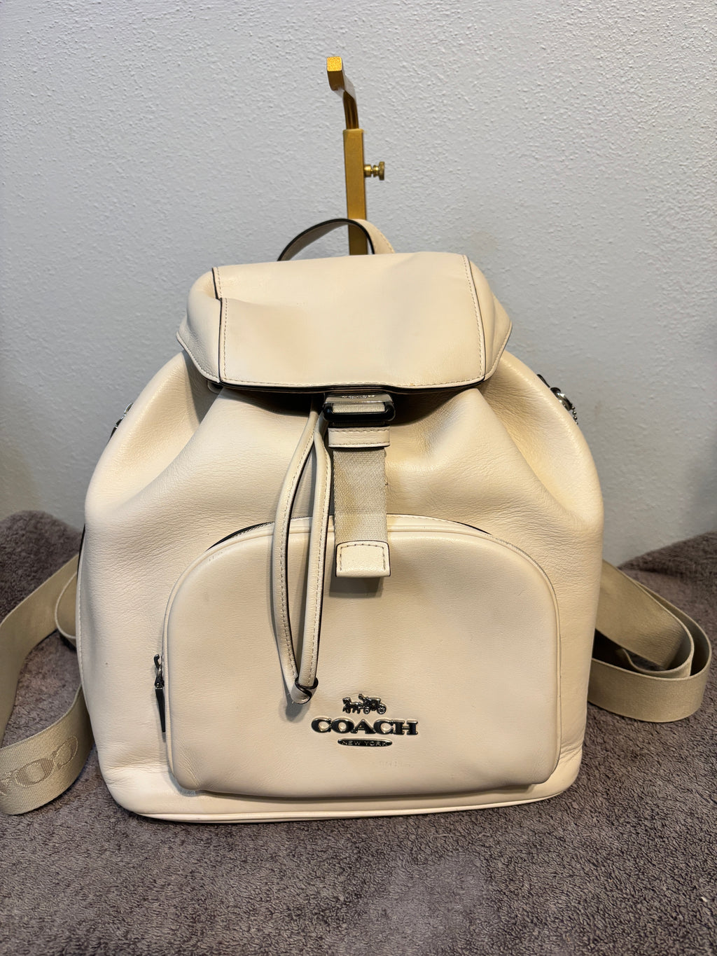 🤍✨ COACH Pace Backpack CR100 | Chalk Leather 🎒👜