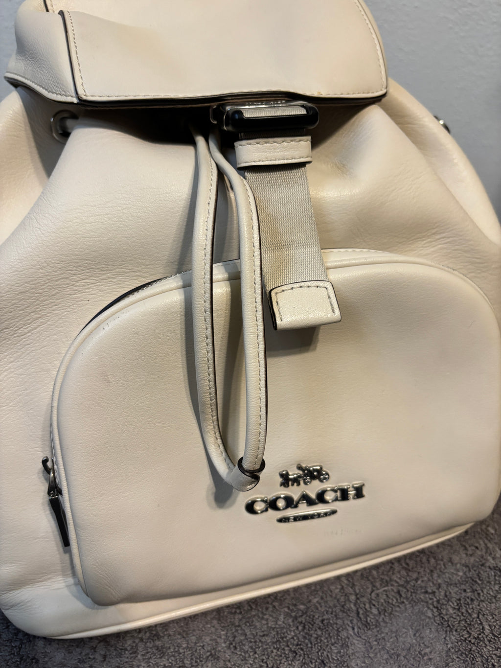 🤍✨ COACH Pace Backpack CR100 | Chalk Leather 🎒👜