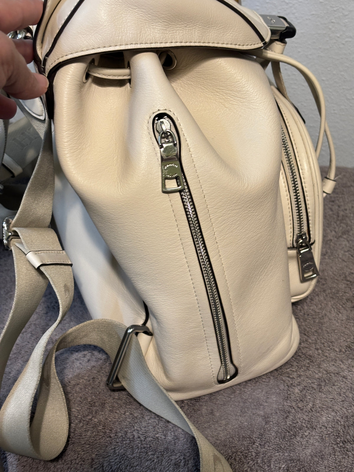 🤍✨ COACH Pace Backpack CR100 | Chalk Leather 🎒👜