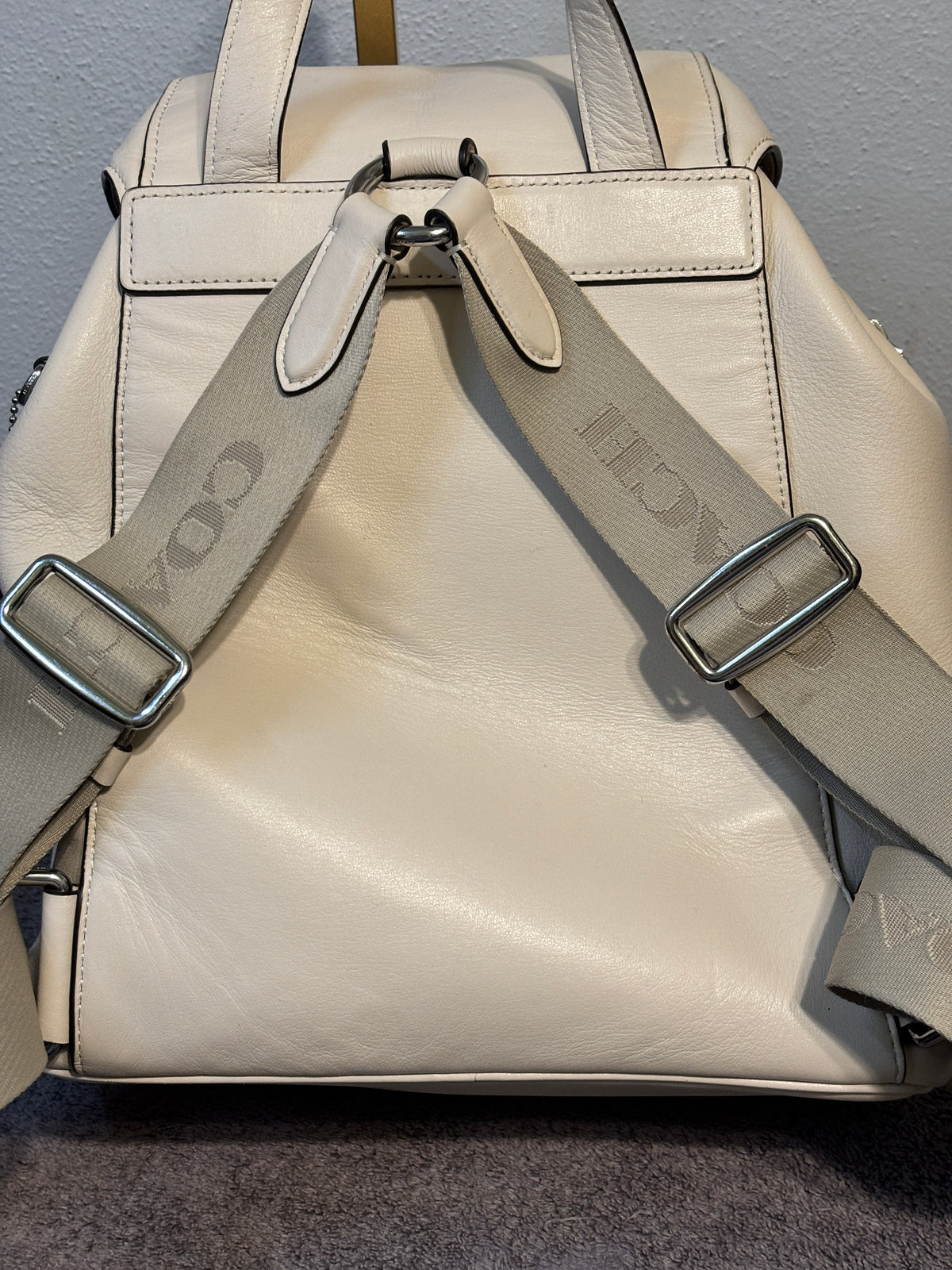 🤍✨ COACH Pace Backpack CR100 | Chalk Leather 🎒👜