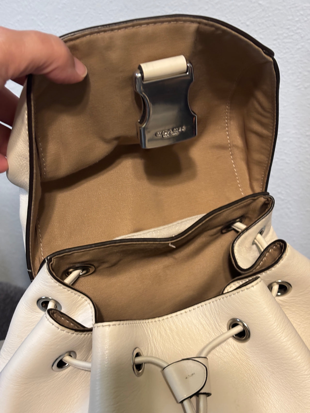 🤍✨ COACH Pace Backpack CR100 | Chalk Leather 🎒👜
