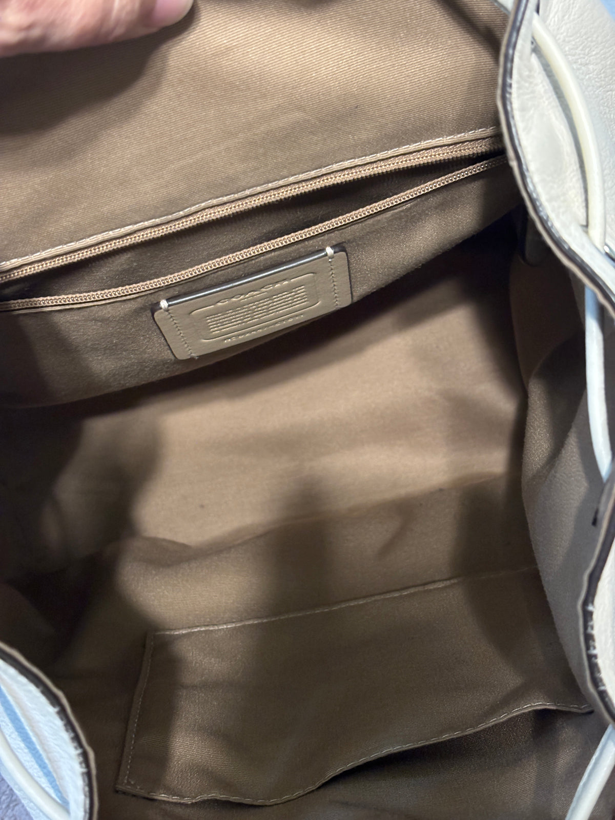 🤍✨ COACH Pace Backpack CR100 | Chalk Leather 🎒👜